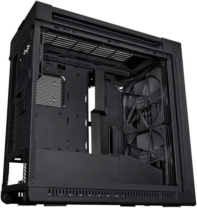 Alt view image 5 of 7 - ProArt PA602 E-ATX computer case, 420 mm radiator support, one 140 mm and two 200mm pre-installed system fans, front panel IR dust indicator, power lock latch, tool-less PCIe mounting, USB 20Gbps