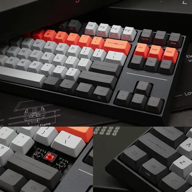 Alt view image 2 of 7 - CORN Bluetooth/2.4G/Wired Mechanical Gaming Keyboard, 87 Keys Hot Swappable Mechanical Keyboard with PBT keycaps, Cherry MX Red Switches