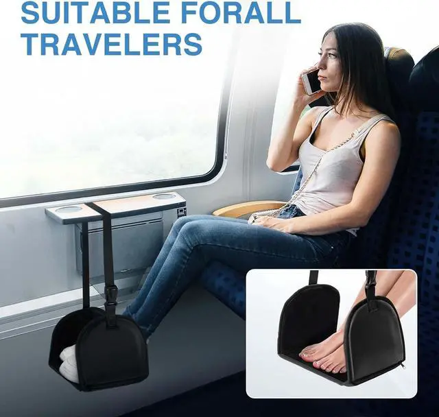 Alt view image 3 of 7 - Airplane Foot Rest Made of Advanced Memory Foam Airplane Footrest Airplane Travel Foot Rest Under Desk for Office Relax Your Feet to Reduce Swelling and Soreness