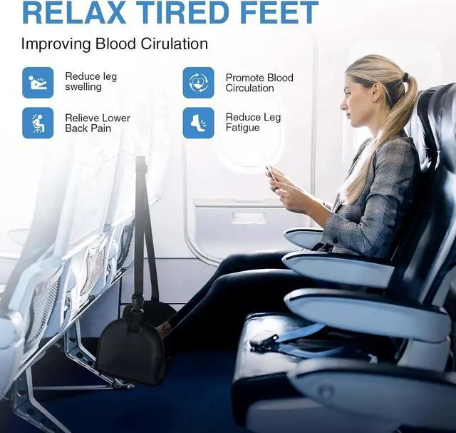 Alt view image 5 of 7 - Airplane Foot Rest Made of Advanced Memory Foam Airplane Footrest Airplane Travel Foot Rest Under Desk for Office Relax Your Feet to Reduce Swelling and Soreness