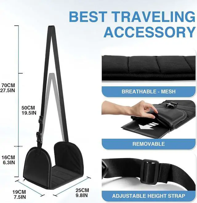 Alt view image 6 of 7 - Airplane Foot Rest Made of Advanced Memory Foam Airplane Footrest Airplane Travel Foot Rest Under Desk for Office Relax Your Feet to Reduce Swelling and Soreness