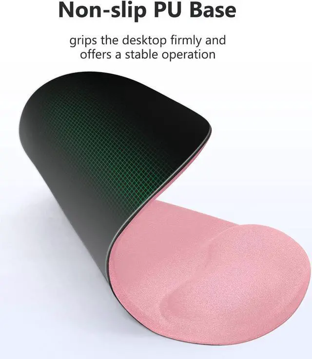 Alt view image 6 of 6 - Mouse Pad, Ergonomic Mouse Pad with Comfortable Gel Wrist Rest Support and Lycra Cloth, Non-Slip PU Base for Easy Typing Pain Relief, Durable and Washable, Pink
