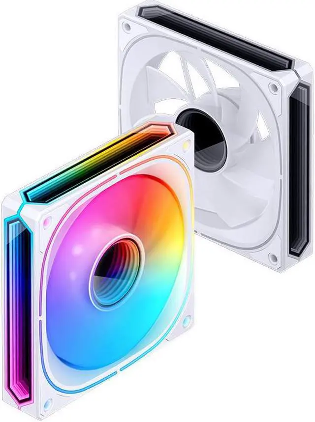 Alt view image 2 of 7 - FR-505WR 120 Fan PWM 3 Pin 5V ARGB Case Fan, Mirror Design 120*120*25mm, Side Lighting, FR505 White Reversed