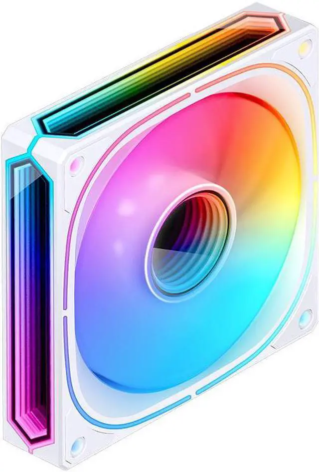 Alt view image 5 of 7 - FR-505WR 120 Fan PWM 3 Pin 5V ARGB Case Fan, Mirror Design 120*120*25mm, Side Lighting, FR505 White Reversed