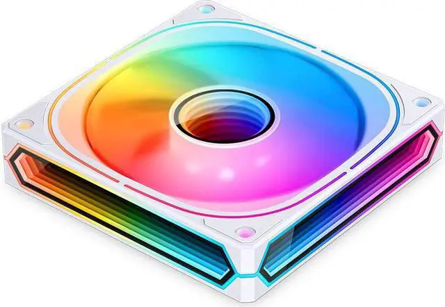 Alt view image 4 of 7 - FR-505WR 120 Fan PWM 3 Pin 5V ARGB Case Fan, Mirror Design 120*120*25mm, Side Lighting, FR505 White Reversed
