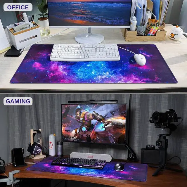 Alt view image 5 of 5 - Gaming Mouse Pad, Large Mouse Pad for Desk, 31.5 X 11.8 Inch Mouse Pad for Home Office Gaming Work-Blue Galaxy