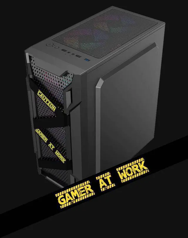 Alt view image 2 of 3 - CORN Mid-Tower Compact Computer Case for ATX/Micro AT/Mini ATX Motherboards, 240mm Radiator/120mm*6 Fans Support