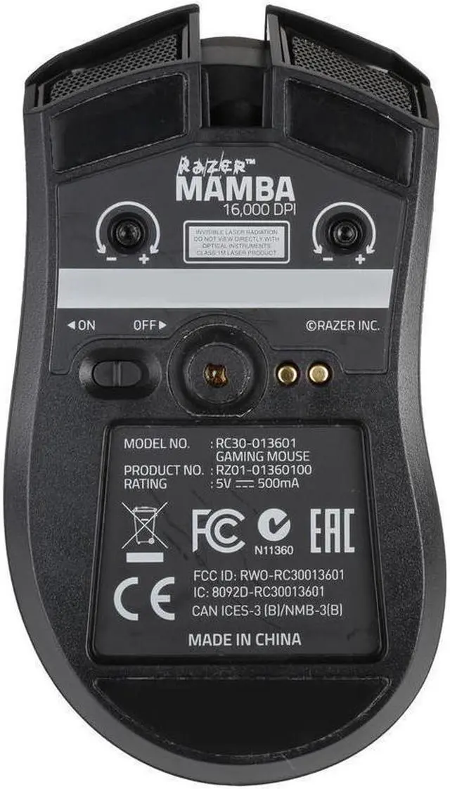 Alt view image 5 of 5 - Razer Mamba Chroma Wired/Wireless 16,000 dpi 5G Laser Sensor 16.8 Million-Color Chroma RGB Gaming Mouse