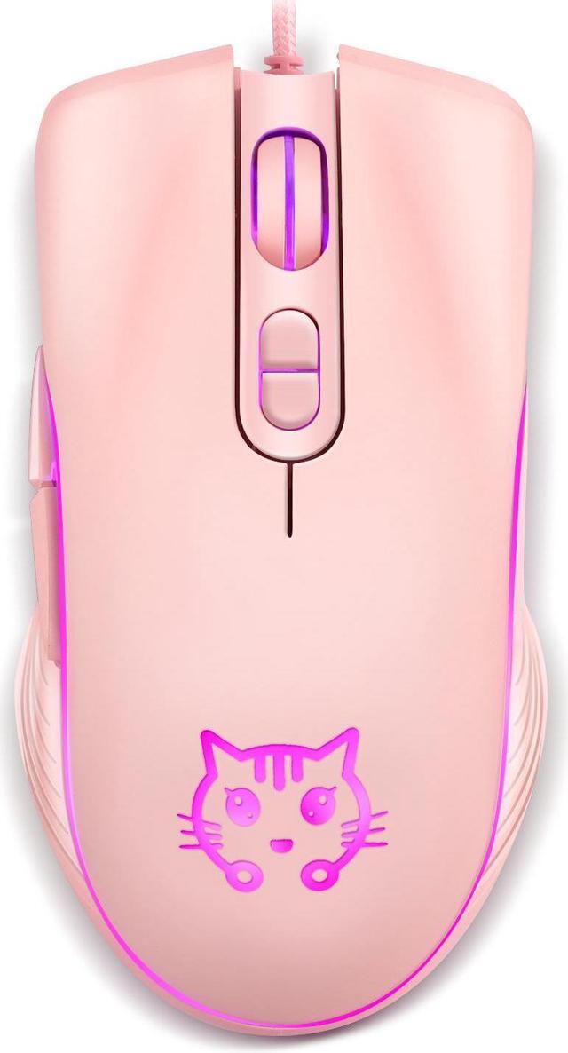 Alt view image 3 of 7 - CORN Ergonomic Design,Cool Exterior 2400DPI USB LED Wired Gaming Mouse Slient For Office And Game - Pink Cat Mice