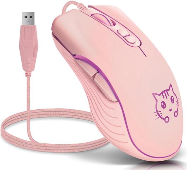 Alt view image 4 of 7 - CORN Ergonomic Design,Cool Exterior 2400DPI USB LED Wired Gaming Mouse Slient For Office And Game - Pink Cat Mice