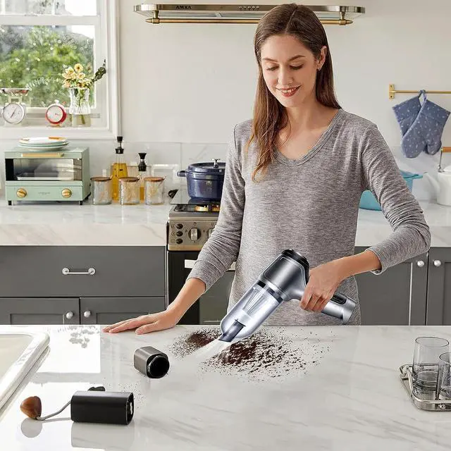 Alt view image 7 of 7 - Compressed Air Duster & Mini Vacuum Keyboard Cleaner, 3 in 1 Keyboard Vacuum Cleaner Wireless Handheld,Car Vacuum with Brushless Motor 12000PA High Power and TypeC
