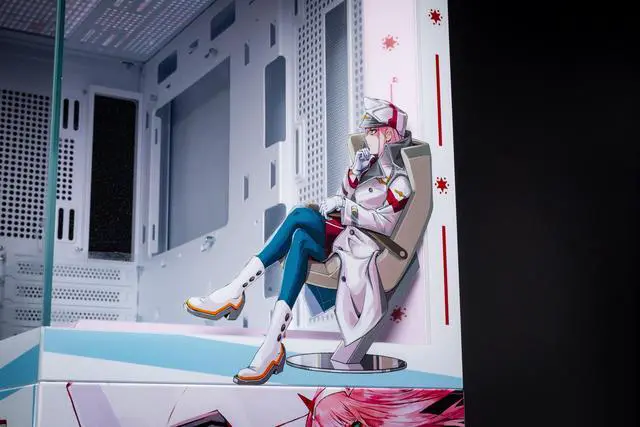 Alt view image 3 of 7 - CORN Bauhaus Micro-ATX ITX Cpmputer Case, 6 Sides + 2 Light Panels Could Be Customized with HD Images(DARLING in the FRANXX 02)