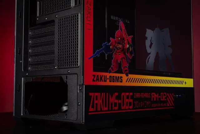 Alt view image 4 of 7 - CORN Bauhaus Micro-ATX ITX Cpmputer Case, 6 Sides + 2 Light Panels Could Be Customized with HD Images(Gundam ZAKU M5-065)