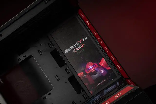 Alt view image 5 of 7 - CORN Bauhaus Micro-ATX ITX Cpmputer Case, 6 Sides + 2 Light Panels Could Be Customized with HD Images(Gundam ZAKU M5-065)