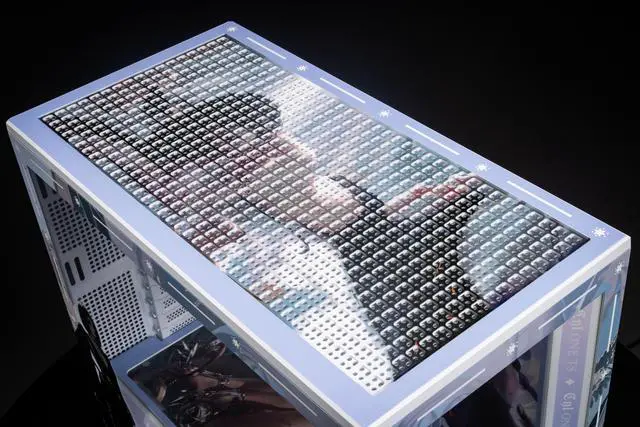 Alt view image 7 of 7 - CORN Bauhaus Micro-ATX ITX Cpmputer Case, 6 Sides + 2 Light Panels Could Be Customized with HD Images(GhostBlade)