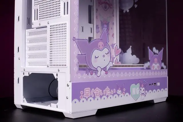Alt view image 5 of 7 - CORN Bauhaus Micro-ATX ITX Cpmputer Case, 6 Sides + 2 Light Panels Could Be Customized with HD Images(Kuromi)