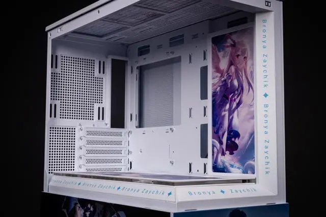 Alt view image 5 of 7 - CORN Bauhaus Micro-ATX ITX Cpmputer Case, 6 Sides + 2 Light Panels Could Be Customized with HD Images(Honkai Impact 3rd - Bronya Zaychik)