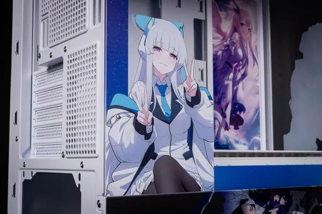 Alt view image 4 of 7 - CORN Bauhaus Micro-ATX ITX Cpmputer Case, 6 Sides + 2 Light Panels Could Be Customized with HD Images(Honkai Impact 3rd - Bronya Zaychik)