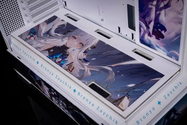Alt view image 6 of 7 - CORN Bauhaus Micro-ATX ITX Cpmputer Case, 6 Sides + 2 Light Panels Could Be Customized with HD Images(Honkai Impact 3rd - Bronya Zaychik)