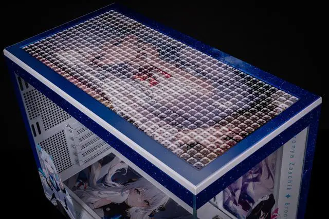 Alt view image 7 of 7 - CORN Bauhaus Micro-ATX ITX Cpmputer Case, 6 Sides + 2 Light Panels Could Be Customized with HD Images(Honkai Impact 3rd - Bronya Zaychik)