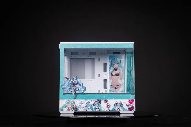Main image of CORN Bauhaus Micro-ATX ITX Cpmputer Case, 6 Sides + 2 Light Panels Could Be Customized with HD Images(Hatsune Miku)