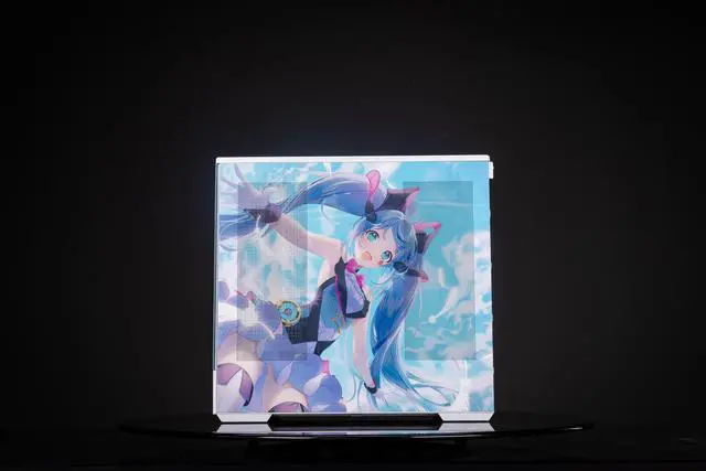 Alt view image 2 of 7 - CORN Bauhaus Micro-ATX ITX Cpmputer Case, 6 Sides + 2 Light Panels Could Be Customized with HD Images(Hatsune Miku)