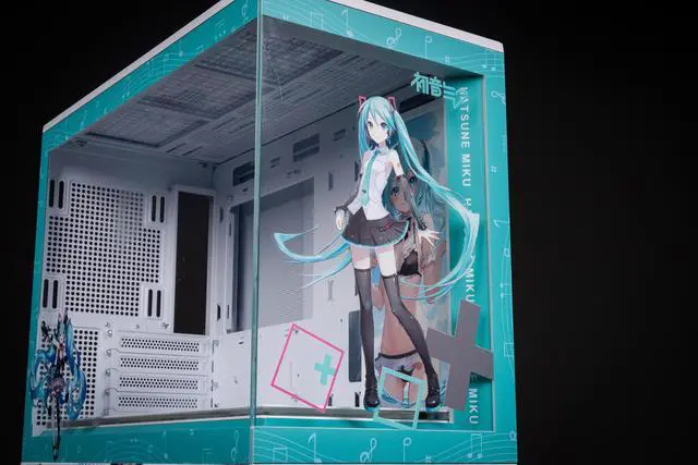 Alt view image 4 of 7 - CORN Bauhaus Micro-ATX ITX Cpmputer Case, 6 Sides + 2 Light Panels Could Be Customized with HD Images(Hatsune Miku)