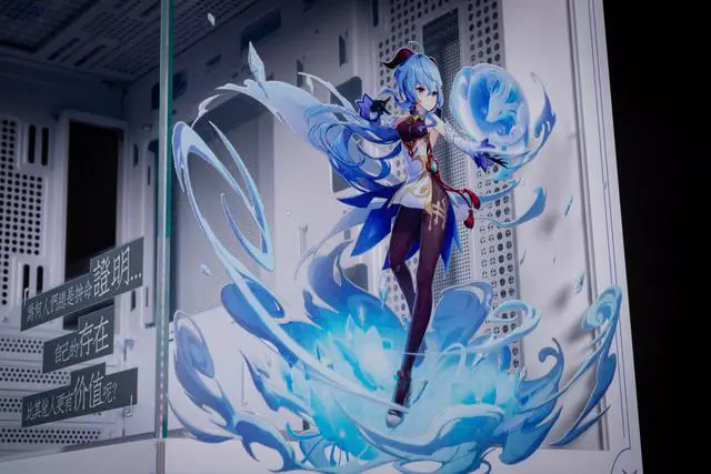 Alt view image 4 of 7 - CORN Bauhaus Micro-ATX ITX Cpmputer Case, 6 Sides + 2 Light Panels Could Be Customized with HD Images(Genshin Impact-Ganyu)