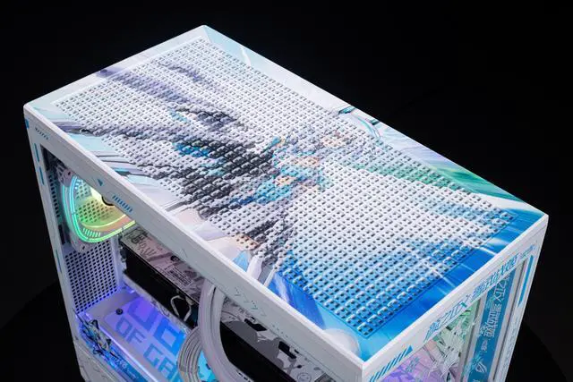 Alt view image 7 of 7 - CORN Bauhaus Micro-ATX ITX Cpmputer Case, 6 Sides + 2 Light Panels Could Be Customized with HD Images(ROG Se7en)