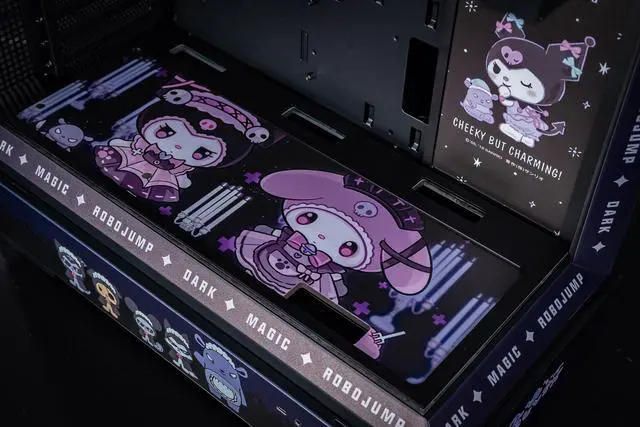 Alt view image 5 of 7 - CORN Bauhaus Micro-ATX ITX Cpmputer Case, 6 Sides + 2 Light Panels Could Be Customized with HD Images(Kuromi Black)