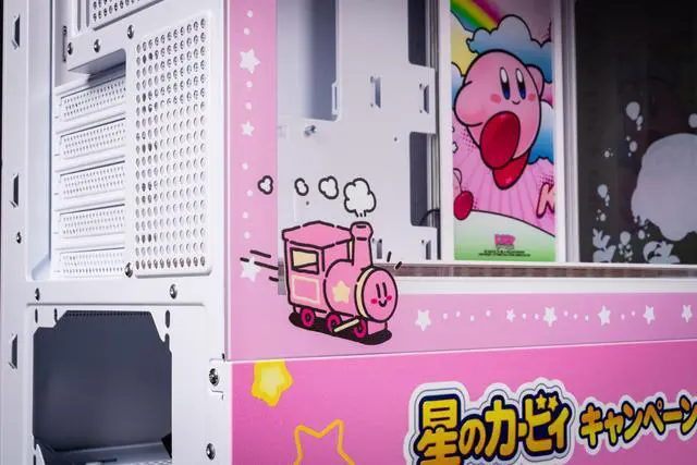 Alt view image 4 of 7 - CORN Bauhaus Micro-ATX ITX Cpmputer Case, 6 Sides + 2 Light Panels Could Be Customized with HD Images(Kirby)