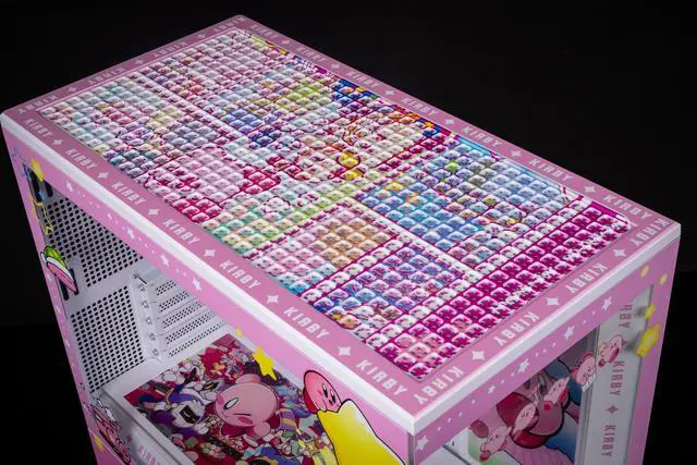 Alt view image 7 of 7 - CORN Bauhaus Micro-ATX ITX Cpmputer Case, 6 Sides + 2 Light Panels Could Be Customized with HD Images(Kirby)