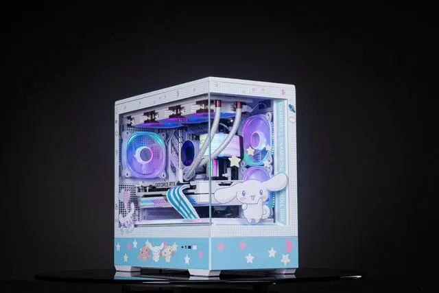 Alt view image 2 of 7 - CORN Bauhaus Micro-ATX ITX Cpmputer Case, 6 Sides + 2 Light Panels Could Be Customized with HD Images(Cinnamoroll)