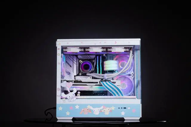 Main image of CORN Bauhaus Micro-ATX ITX Cpmputer Case, 6 Sides + 2 Light Panels Could Be Customized with HD Images(Cinnamoroll)