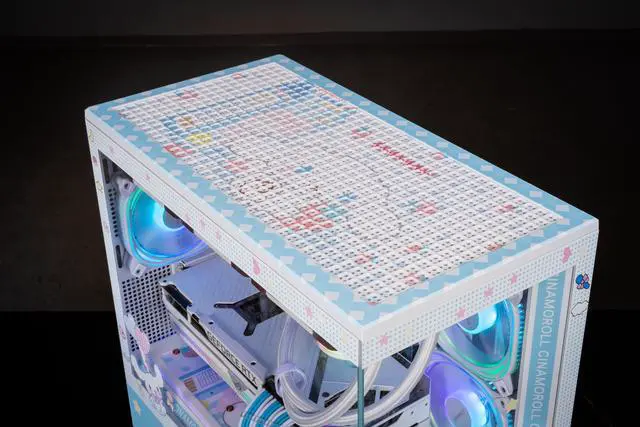Alt view image 7 of 7 - CORN Bauhaus Micro-ATX ITX Cpmputer Case, 6 Sides + 2 Light Panels Could Be Customized with HD Images(Cinnamoroll)