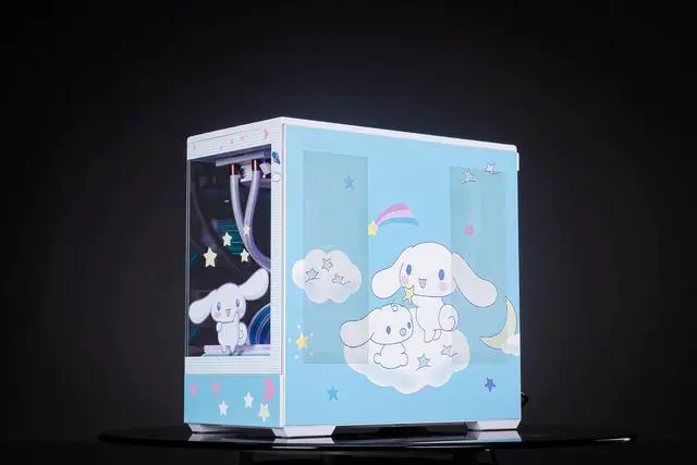 Alt view image 3 of 7 - CORN Bauhaus Micro-ATX ITX Cpmputer Case, 6 Sides + 2 Light Panels Could Be Customized with HD Images(Cinnamoroll)