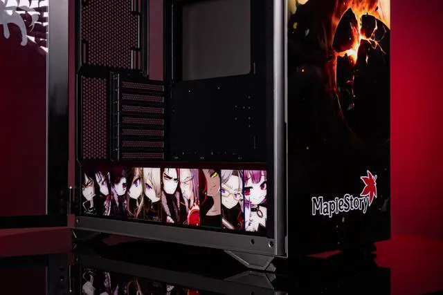 Alt view image 4 of 7 - CORN Glass E-ATX/ATX/Micro ATX Computer Case, 4 Sides + 3 Light Panels Customized with HD Images - MapleStory