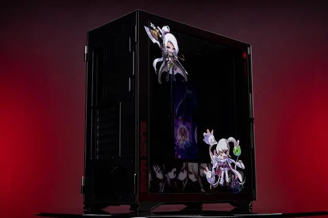 Alt view image 3 of 7 - CORN Glass E-ATX/ATX/Micro ATX Computer Case, 4 Sides + 3 Light Panels Customized with HD Images - MapleStory
