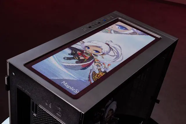 Alt view image 7 of 7 - CORN Glass E-ATX/ATX/Micro ATX Computer Case, 4 Sides + 3 Light Panels Customized with HD Images - MapleStory