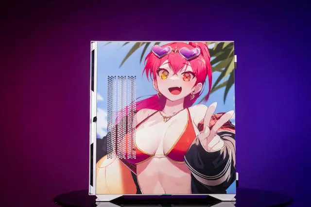 Alt view image 3 of 7 - CORN Glass E-ATX/ATX/Micro ATX Computer Case, 4 Sides + 3 Light Panels Customized with HD Images - Houshou Marin