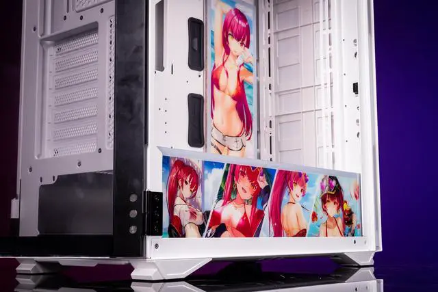Alt view image 4 of 7 - CORN Glass E-ATX/ATX/Micro ATX Computer Case, 4 Sides + 3 Light Panels Customized with HD Images - Houshou Marin