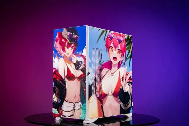Alt view image 2 of 7 - CORN Glass E-ATX/ATX/Micro ATX Computer Case, 4 Sides + 3 Light Panels Customized with HD Images - Houshou Marin