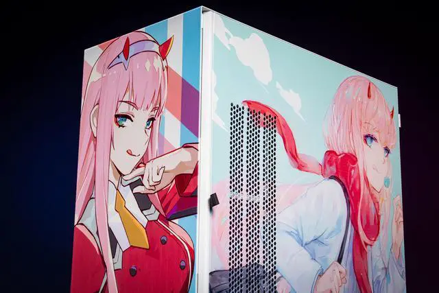 Alt view image 4 of 7 - CORN Glass E-ATX/ATX/Micro ATX Computer Case, 4 Sides + 3 Light Panels Customized with HD Images - DARLING in the FRANXX 02