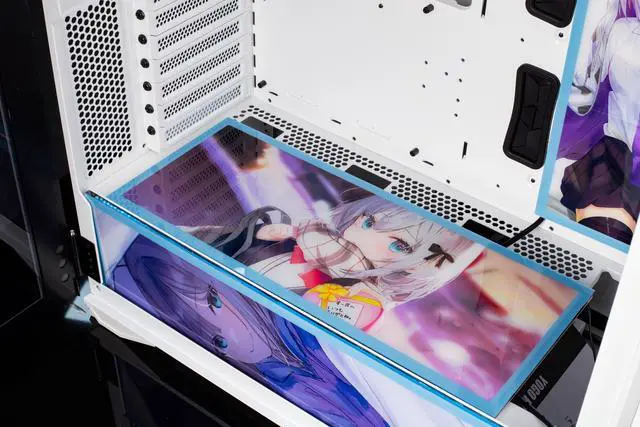 Alt view image 7 of 7 - CORN Glass E-ATX/ATX/Micro ATX Computer Case, 4 Sides + 3 Light Panels Customized with HD Images - Kaga Sumire