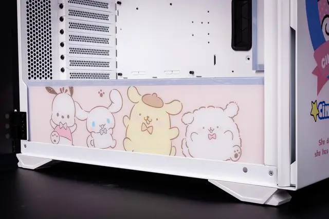 Alt view image 4 of 7 - CORN Glass E-ATX/ATX/Micro ATX Computer Case, 4 Sides + 3 Light Panels Customized with HD Images - Kuromi