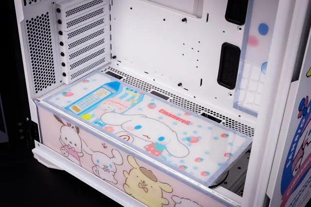 Alt view image 5 of 7 - CORN Glass E-ATX/ATX/Micro ATX Computer Case, 4 Sides + 3 Light Panels Customized with HD Images - Kuromi