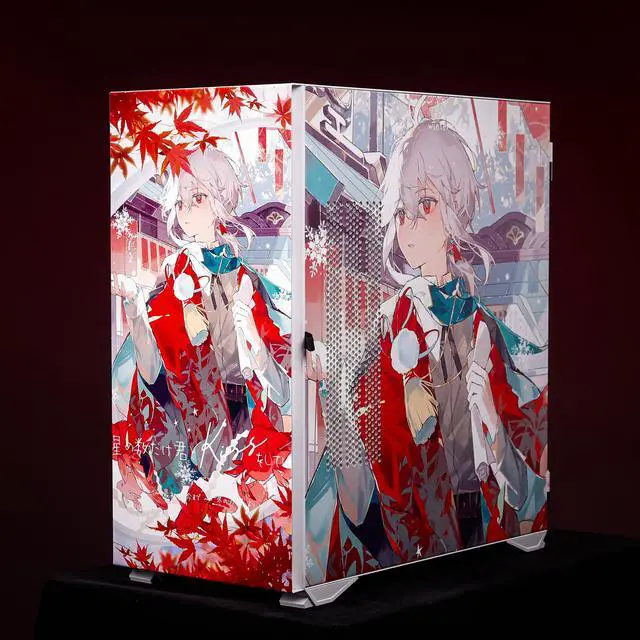 Alt view image 2 of 7 - CORN Glass E-ATX/ATX/Micro ATX Computer Case, 4 Sides + 3 Light Panels Customized with HD Images - Genshin Impact - Kaedehara Kazuha