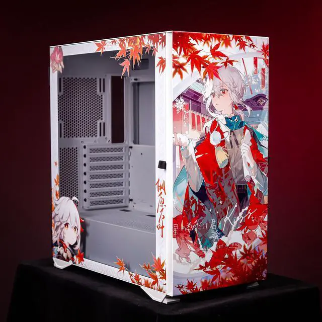 Main image of CORN Glass E-ATX/ATX/Micro ATX Computer Case, 4 Sides + 3 Light Panels Customized with HD Images - Genshin Impact - Kaedehara Kazuha