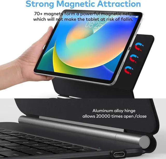 Alt view image 2 of 7 - Magic-Style Magnetic Keyboard Case with Trackpad for 10.9-inch iPad 10th Generation 2022 - Floating Cantilever Stand, Wireless Keyboard