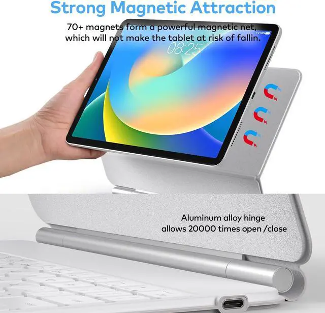Alt view image 3 of 7 - Keyboard Case Compatible with iPad 10th Generation 2022 - Keyboard Case with Multi-Touch Trackpad for iPad 10.9" 10th GenWireless Tablet Keyboard Case with touchpad